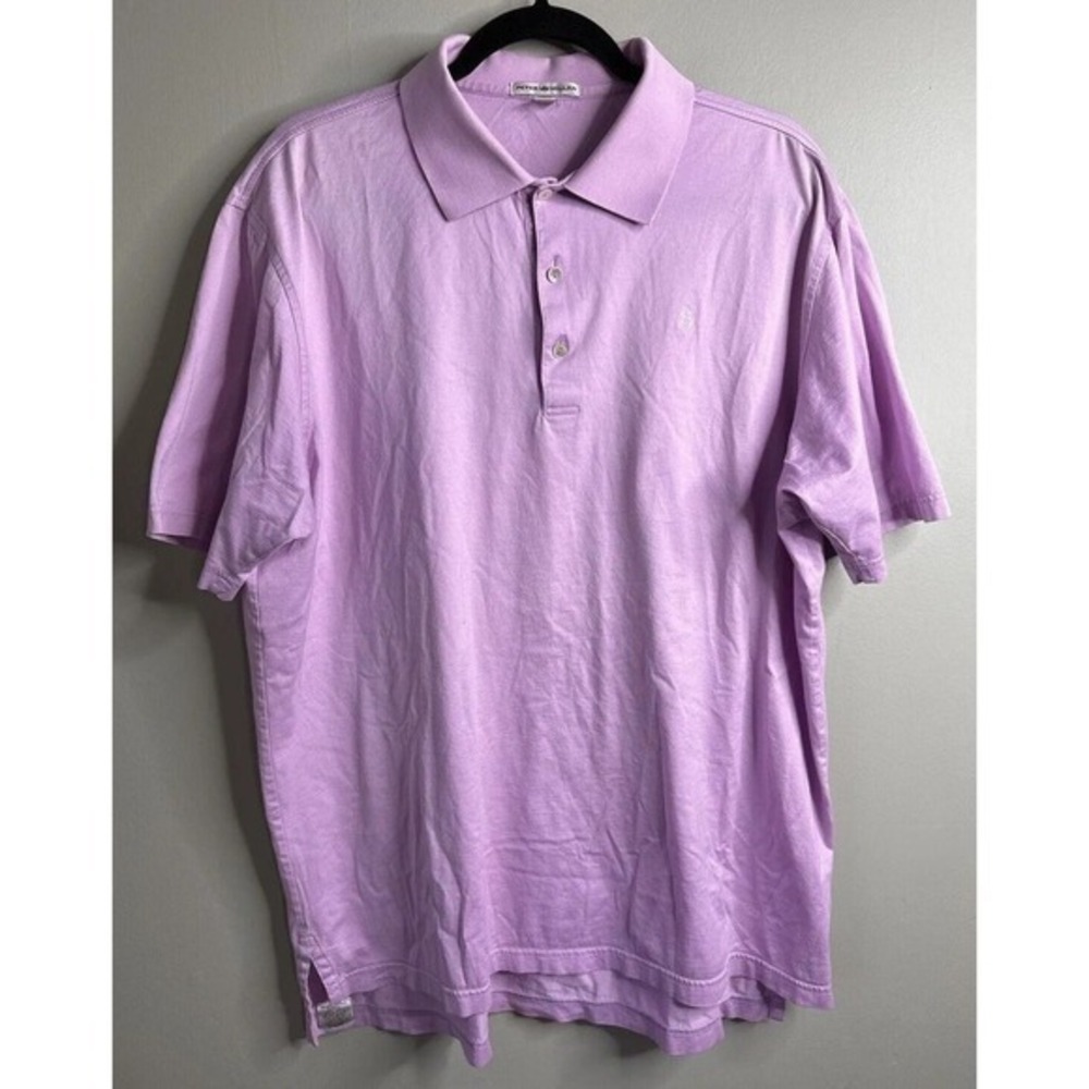 Peter‎ Millar Shirt Men XL Purple Polo Golf Preppy Button Cotton Casual